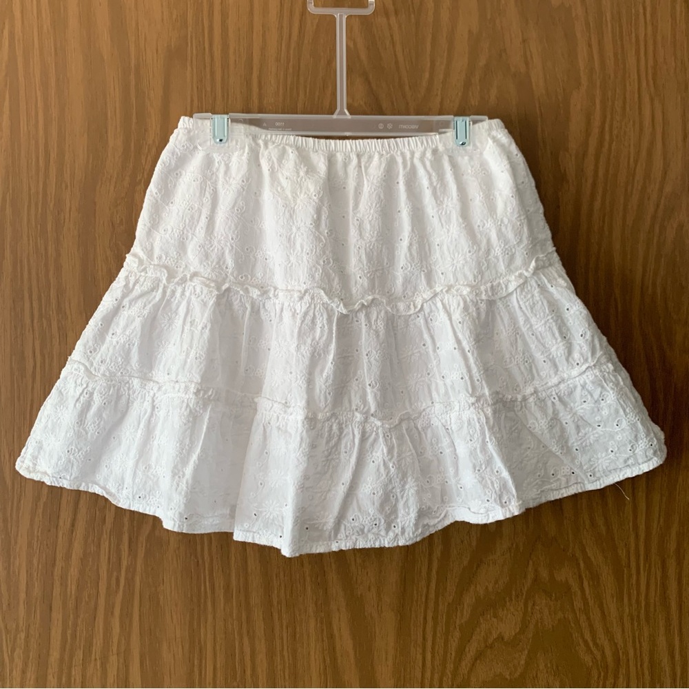 White Eyelet Mini Skirt - Picture 4 of 5